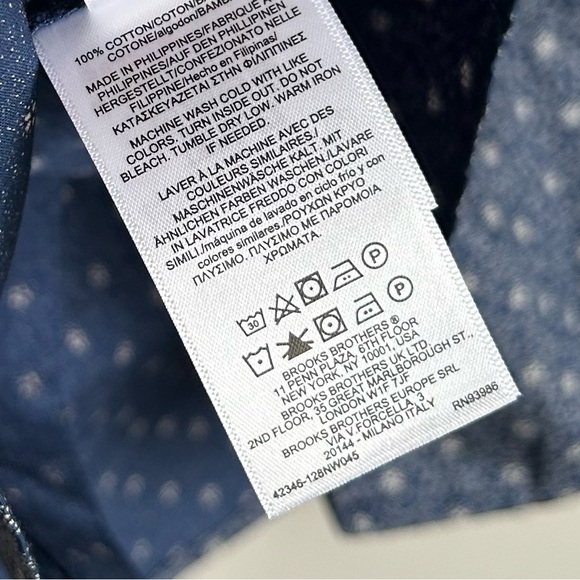 NWT Brooks Brothers Floral Ruffle Prairie Button Down Shirt Womens 6 Blue - Picture 6 of 6